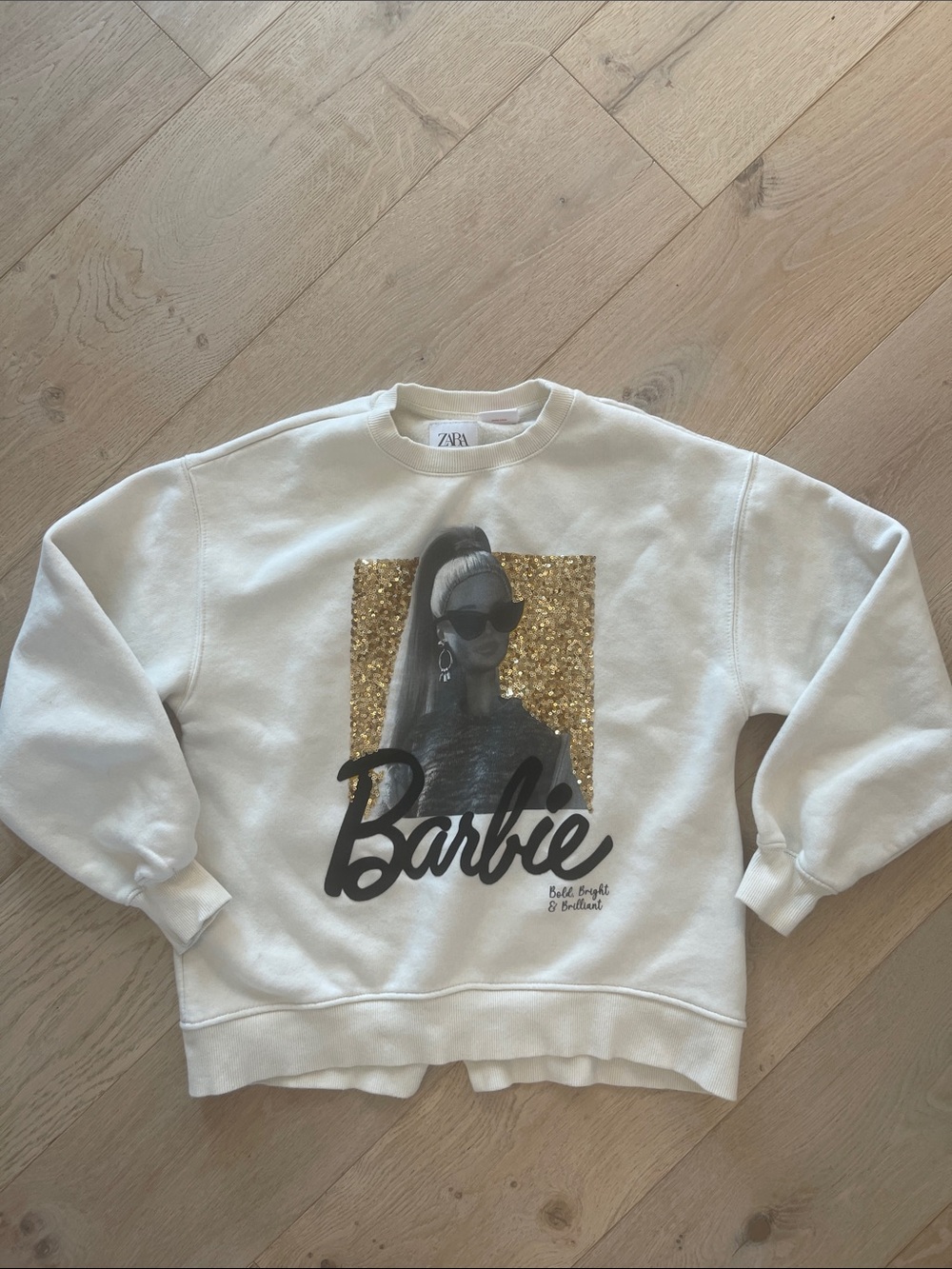 Zara Cream Sweatshirt with Barbie Graphic Girls 13-14